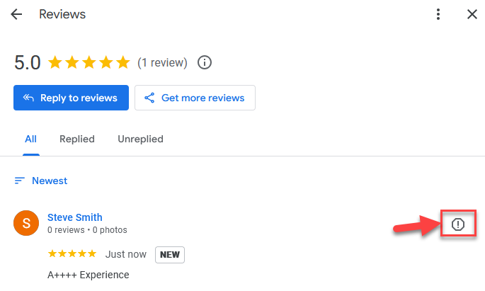 Screenshot showing the Reviews card