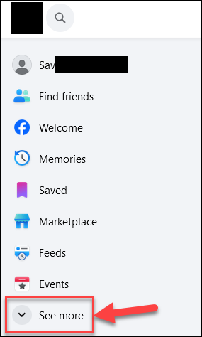 Screenshot showing how to expand the left-hand panel to show more links if the Pages link isn't showing