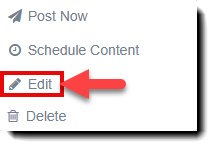 Screenshot highlighting the Edit button on a piece of saved content