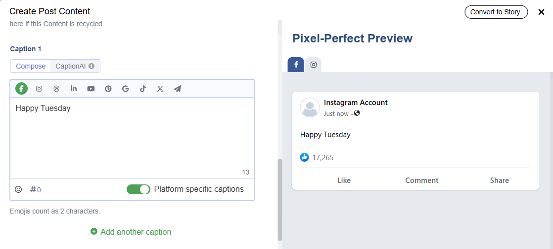 Screenshot showing the content preview if your browser window is wide enough