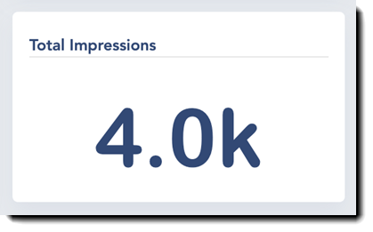 Screenshot showing total impression metrics