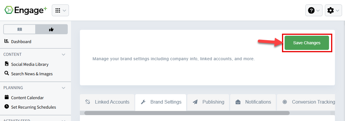Screenshot showing how to save changes after setting the timezone in social media settings