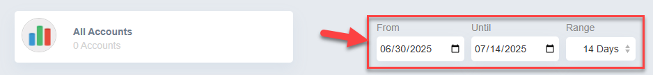 Screenshot showing how to set the timeframe for viewing content tag insights