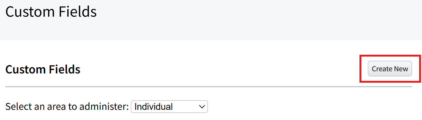 Screenshot showing how to create a new custom field for Individual Records